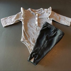 Striped Onesie and Leggings Set